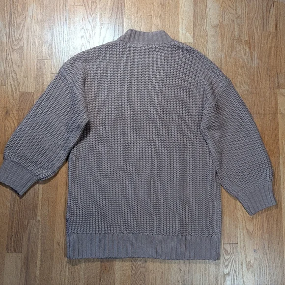 EFAN Cable Knit Sweater Dress – Taupe Button-Shoulder Cozy Chic XL 🍂🧶 - Picture 8 of 12